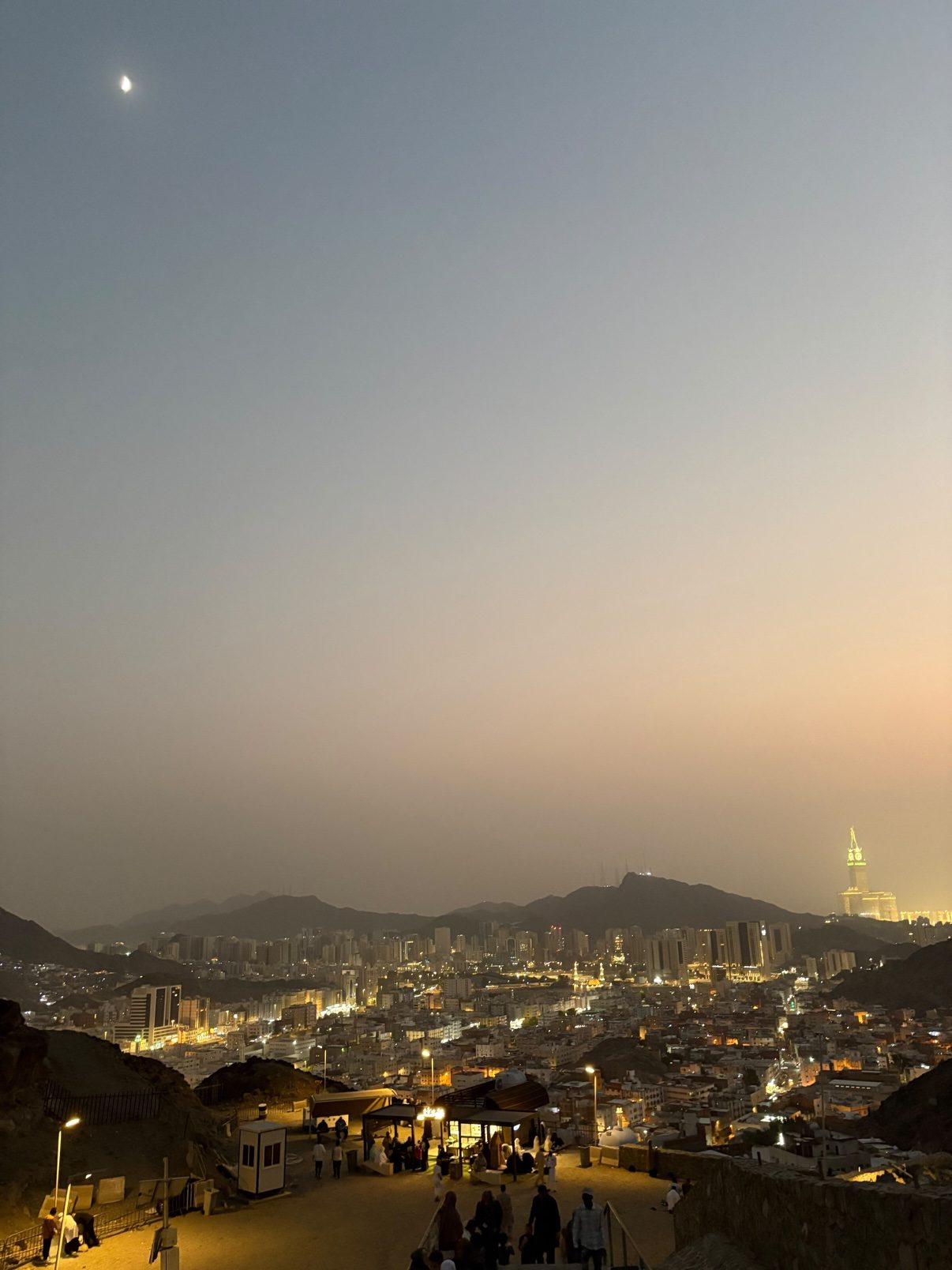 Dusk settling over Madinah